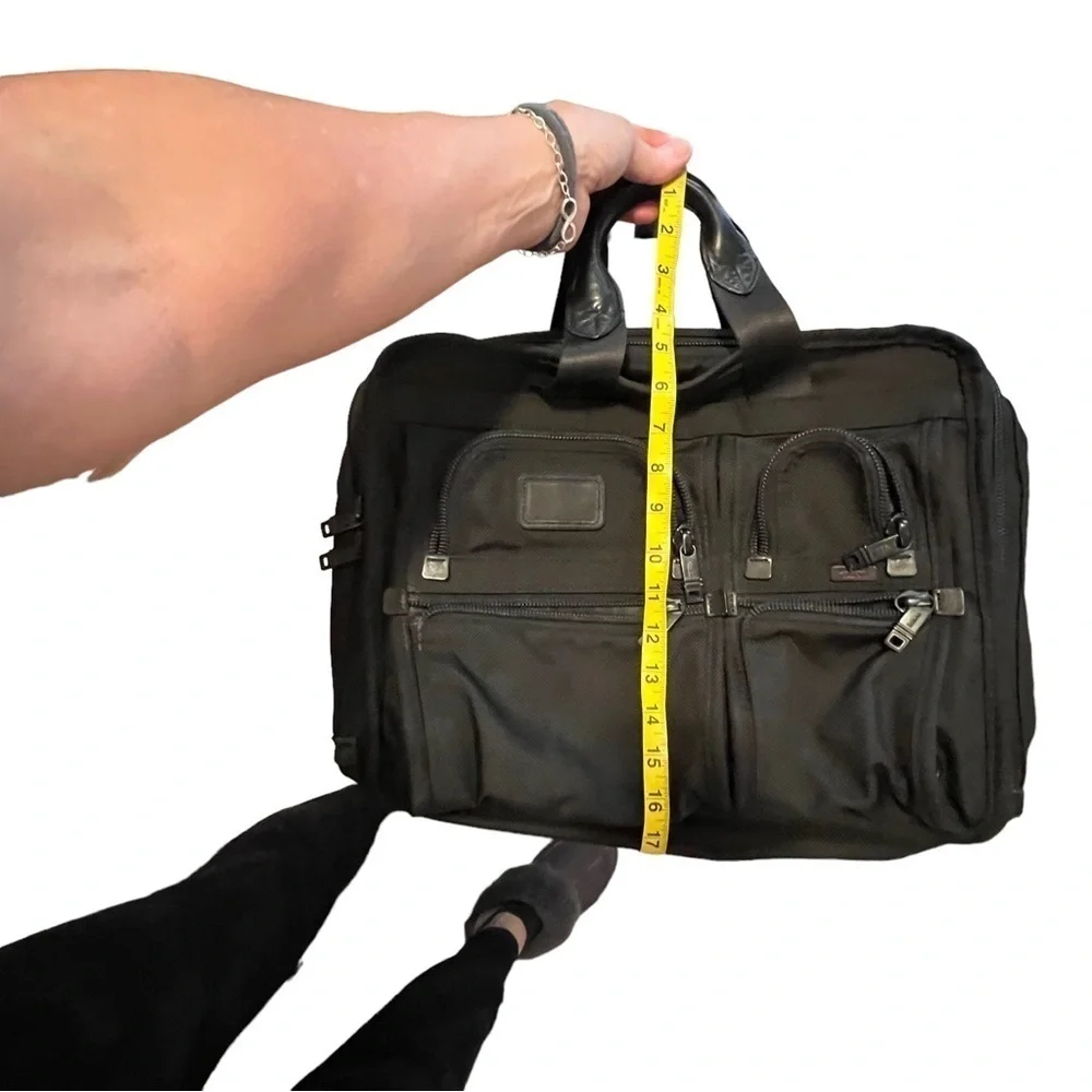 Tumi Travel Canvas Messenger Bag with Travel Slip And Shoulder Strap Laptop